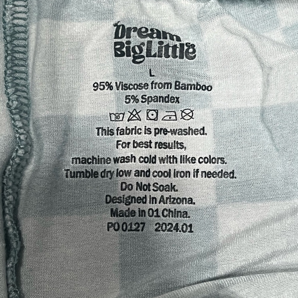 Dream Big Little Co. Men’s Checkered Pajama Lounge Bamboo Jogger Pants Large - Picture 3 of 3